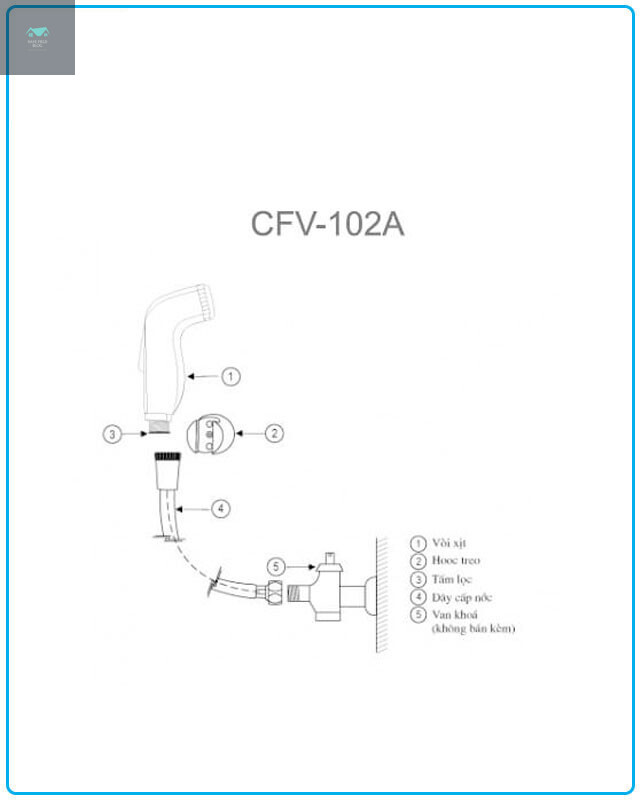 Hướng dẫn lắp đặt vòi xịt CFV-102A toilet của Inax 
